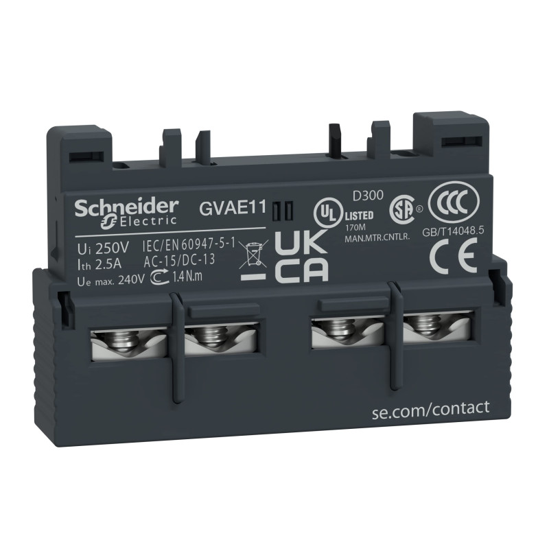 GVAE11 - Contacto Auxiliar Schneider 1NA+1NC Frontal | Electrosuministros