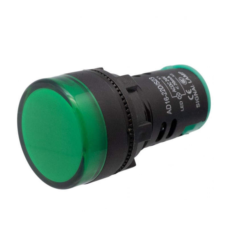 Piloto LED 22 mm - Verde - 230V