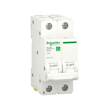 Magnetotérmico 1P+N 10A | Schneider Resi9 | R9F12610