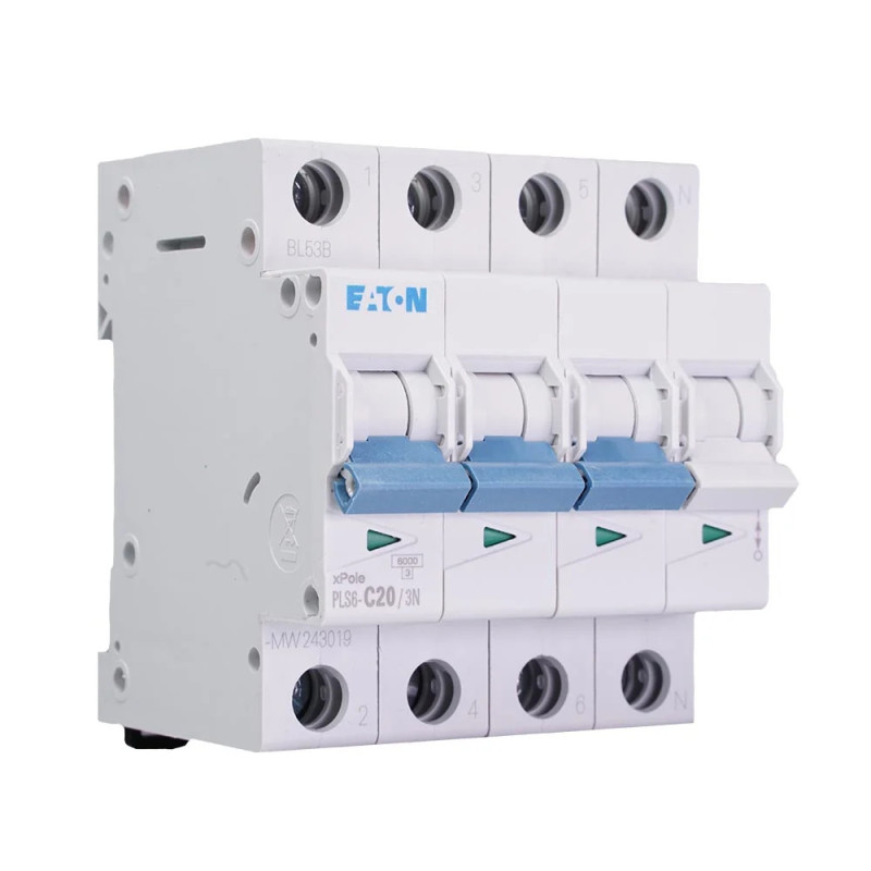 PLS6-C20/3N - Magnetotérmico Eaton 3P+N 20A Curva C | Electrosuministros